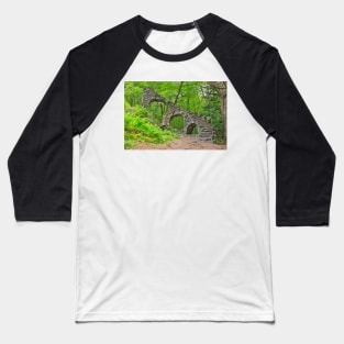 Forest Castle Ruins Baseball T-Shirt